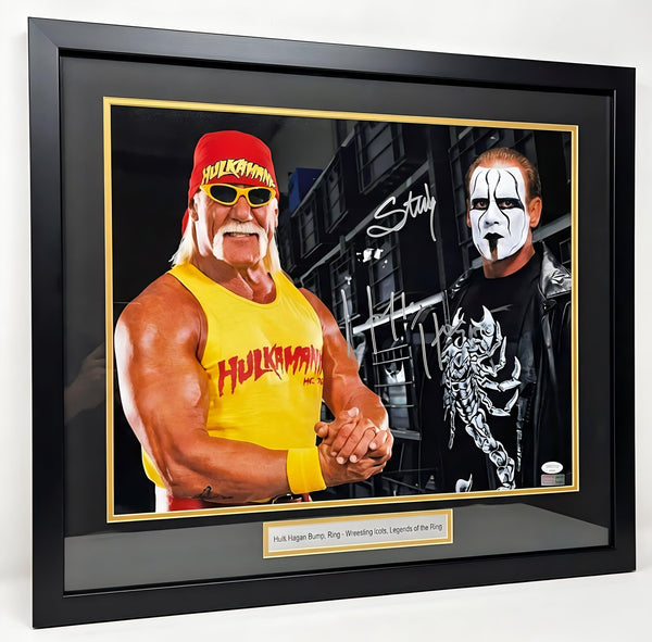 Hulk Hogan and Sting Signed WWE 16x20 Photo Wrestling Legends Collide