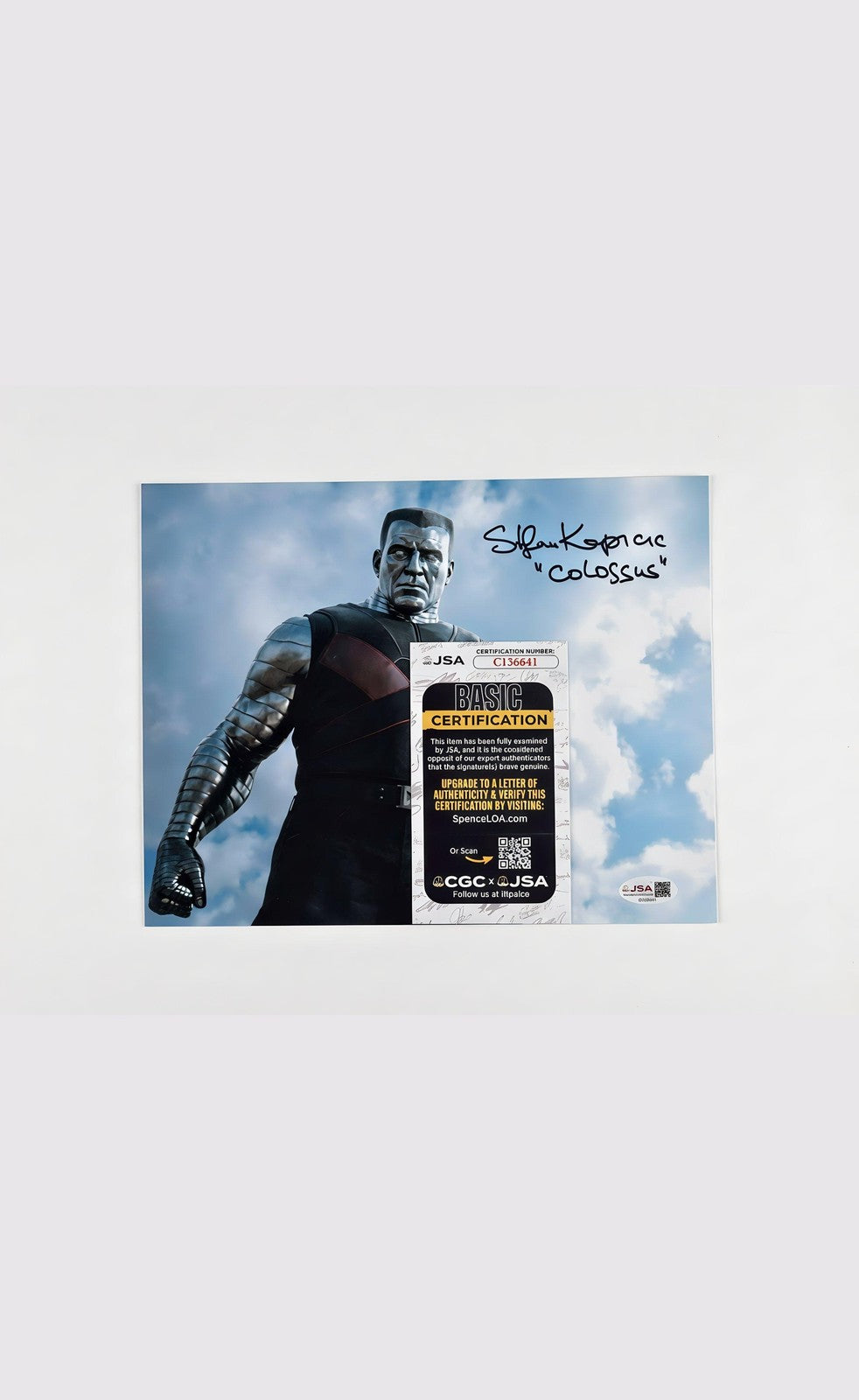 Stefan Kapicic Autographed Deadpool 8x10 Photo with Colossus Inscription JSA