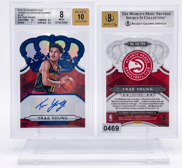 Trae Young Crown Royal Rookie Auto 49 Beckett 8 Auto 10 Card Single