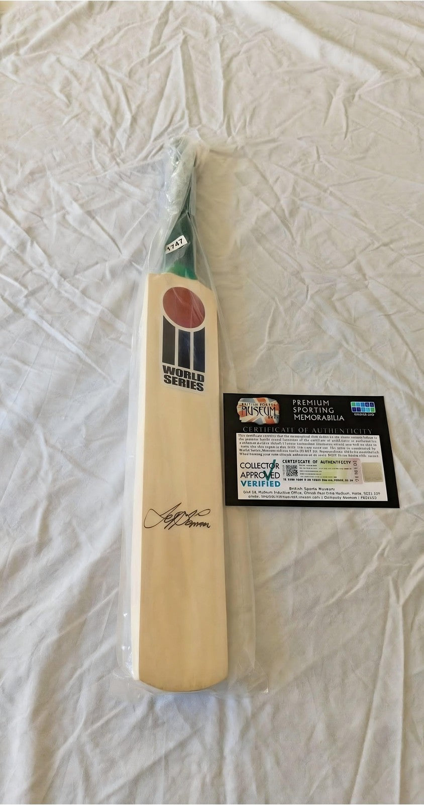 Jeff Thomson Signed Mini Bat Australian Cricket Legend Autographed Item