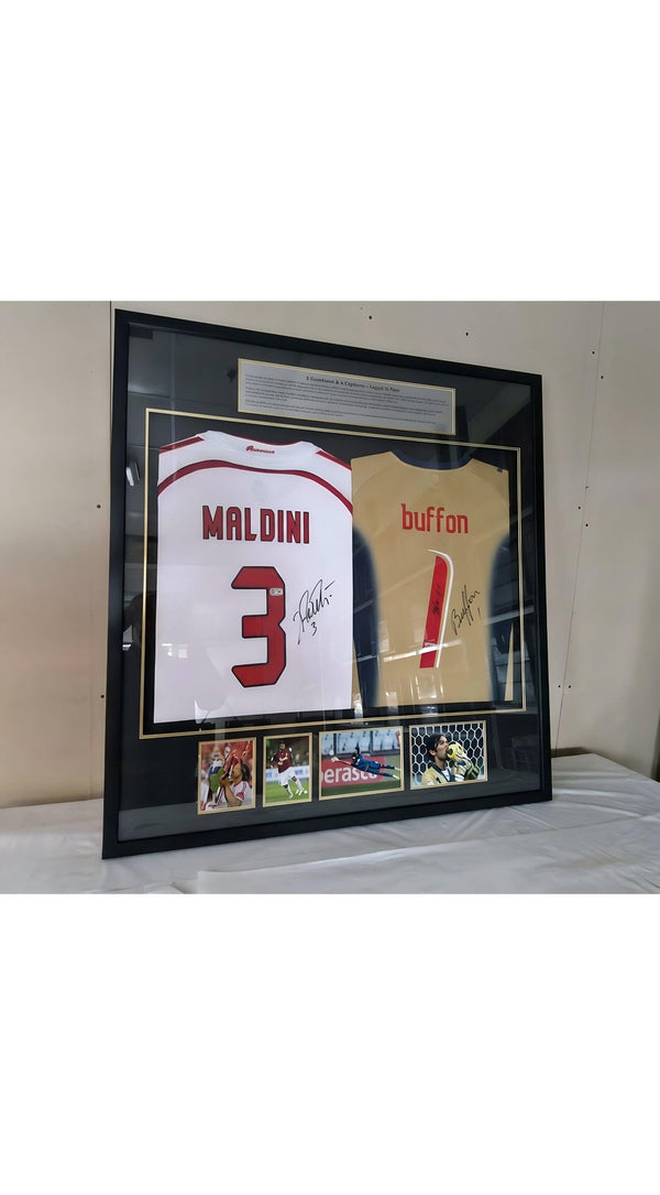 Azzurri Icons Bundle Autographed Jerseys Buffon and Maldini for Collectors