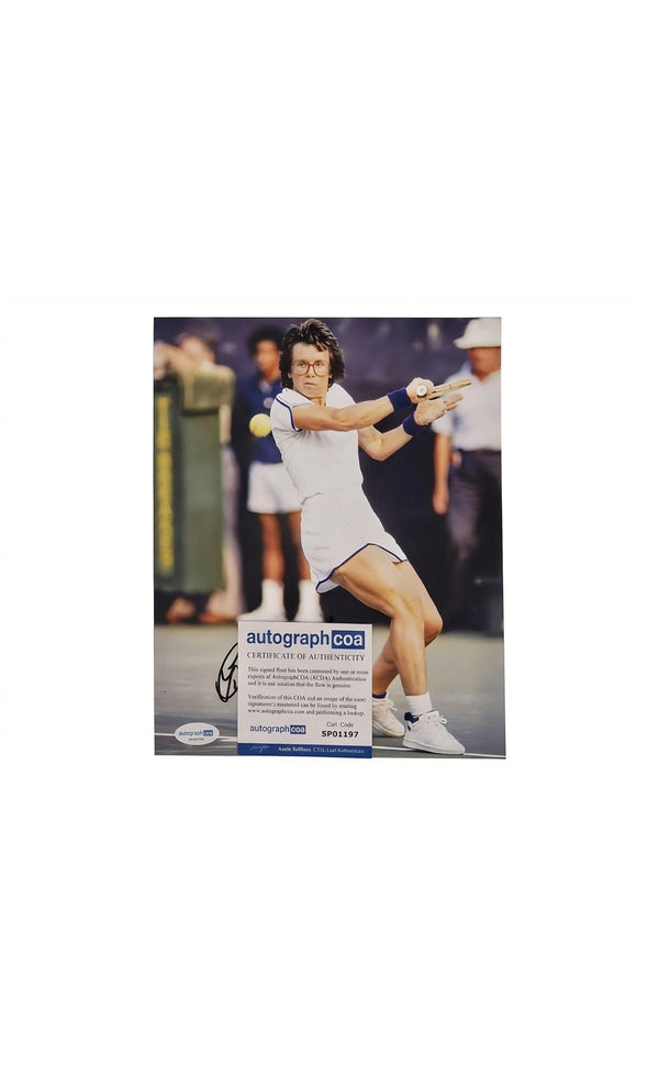 Billie Jean King Autographed 8x10 Photo with Authentic ACOA Certification