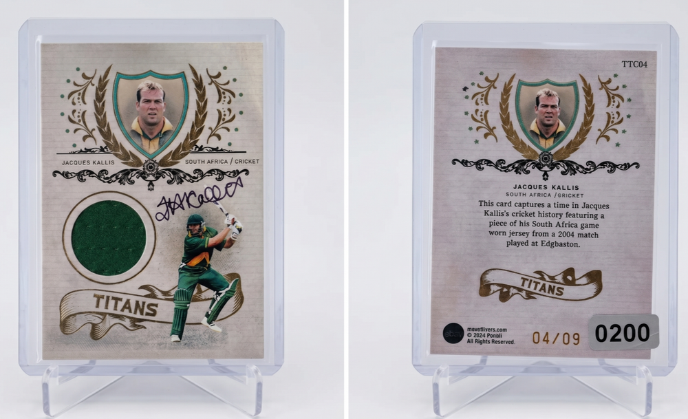 2024 Topps Cricket Legends Jacques Kallis Test Century Gold Auto 04/09 #TTC04