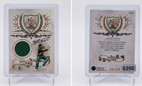 2024 Topps Cricket Legends Jacques Kallis Test Century Gold Auto 04/09 #TTC04