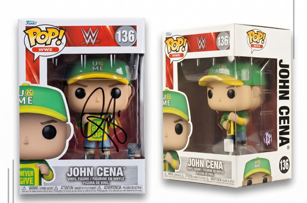 John Cena Signed Funko Pop 136 WWE Green Gear Legend Fiterman Certified COA
